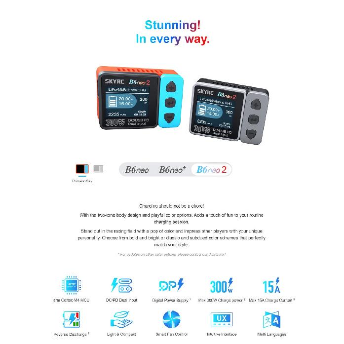 NEW SKYRC B6neo 2 Smart Charger Multi-Function Smart Charger DC 300W PD 80W LiPo/LiFe/Lilon/LiHV/NiMH/NiCd/Pb Battery Charger