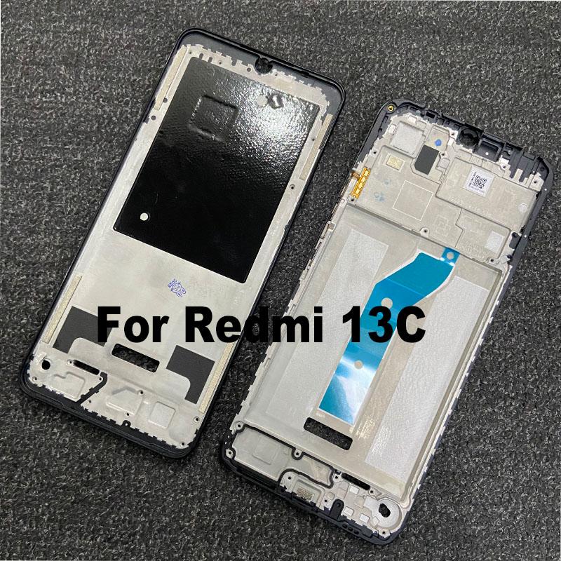 New For Xiaomi Redmi 13C Front Bezel Middle Frame Back Housing Mid Plate Replacement For Poco C65