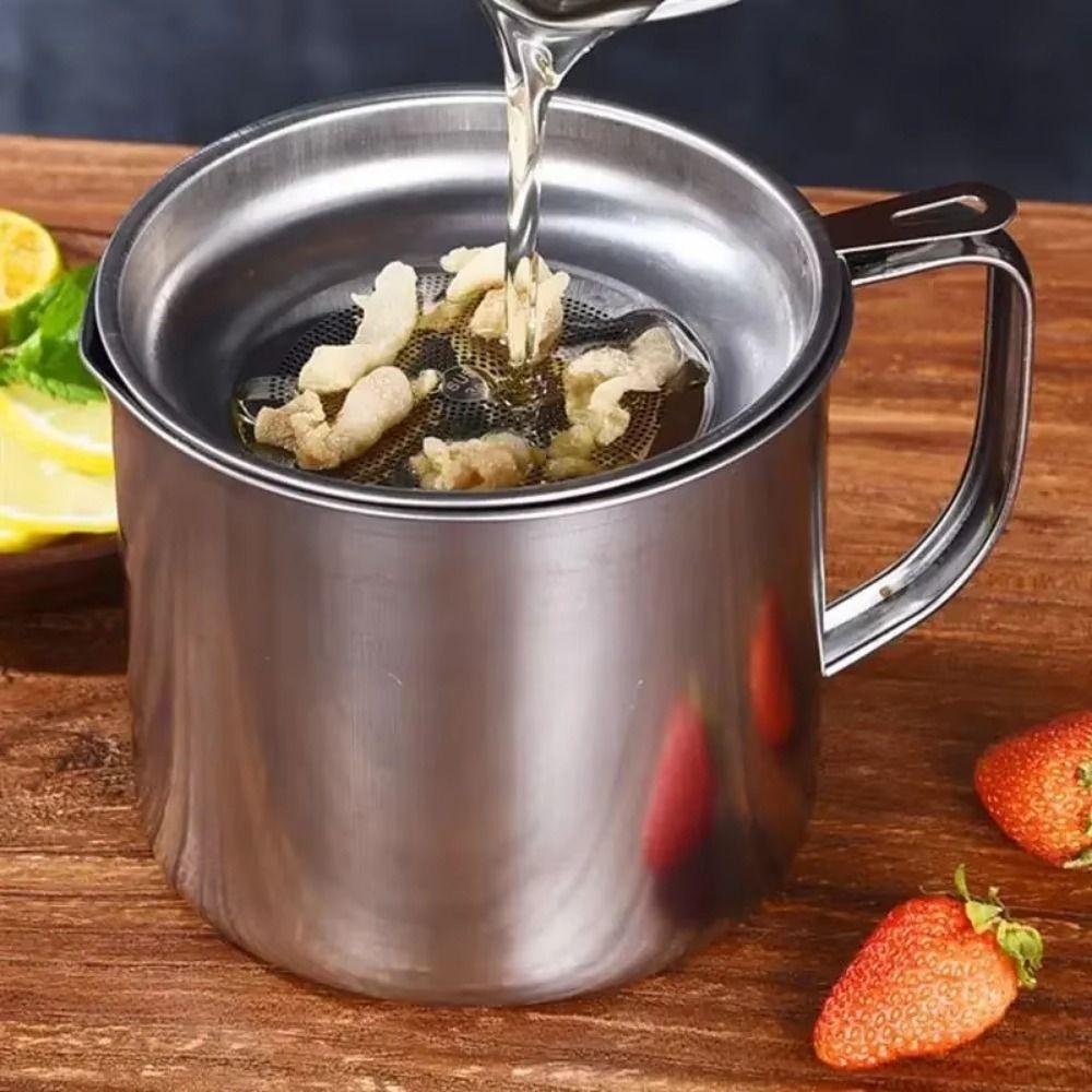 Large Capacity Oil Filtering Pot Anti-Leakage Grease Container Oil Filtration