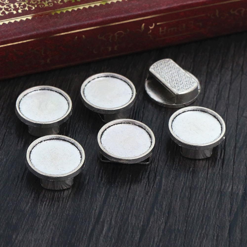 20pcs 12mm Inner Size Antique bronze Black Silver Plated Fashion Style Cabochon Base Cameo Setting Charms Pendant