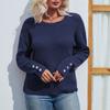 Women's  Solid Color Long Sleeve Pullover Women's Knit Sweater