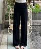 ALIENAR Lace Trim Silhouette Folding Pants (Bk)