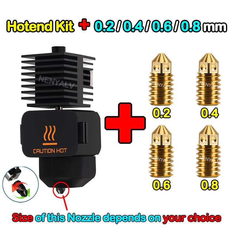 For Bambu Lab A1 Mini Hotend Kit with 0.2/0.4/0.6/0.8mm Hardened Steel Nozzle For Lab A1 Replace Hotend Kit For Bambu Hotend Kit