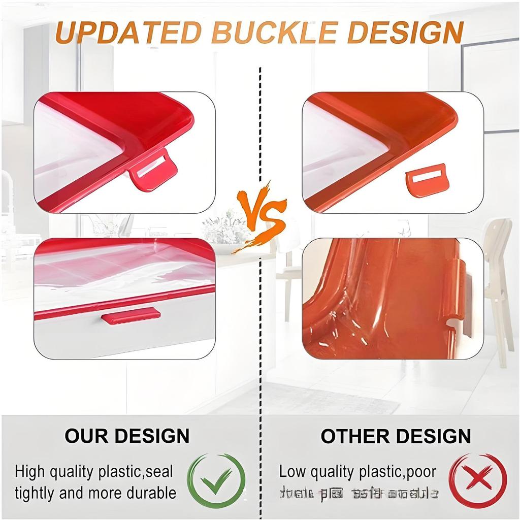 Preservation Tray with Lids Reusable Stackable Vacuum Sealing Food Storage Fresh-Keeping Container for Refrigerator Kitchen Tool