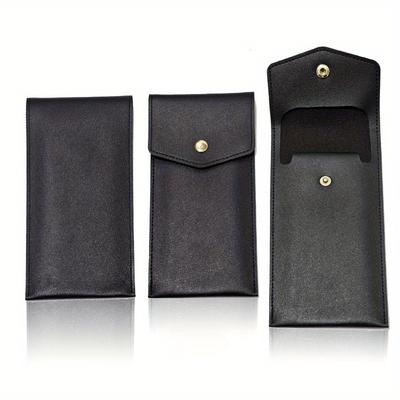 Sac de rangement multiple grande capacité en cuir PU minimaliste moderne, trousse d'écolier en cuir de couleur unie, étui de protection pour stylo