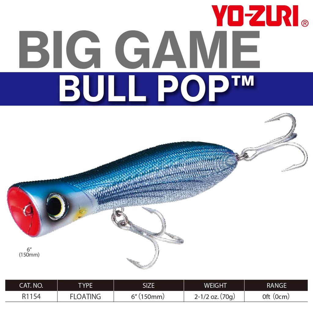 YO-ZURI Lure Popper Bull Pop 150mm CRH Weight: 70g R1154-CRH-Red