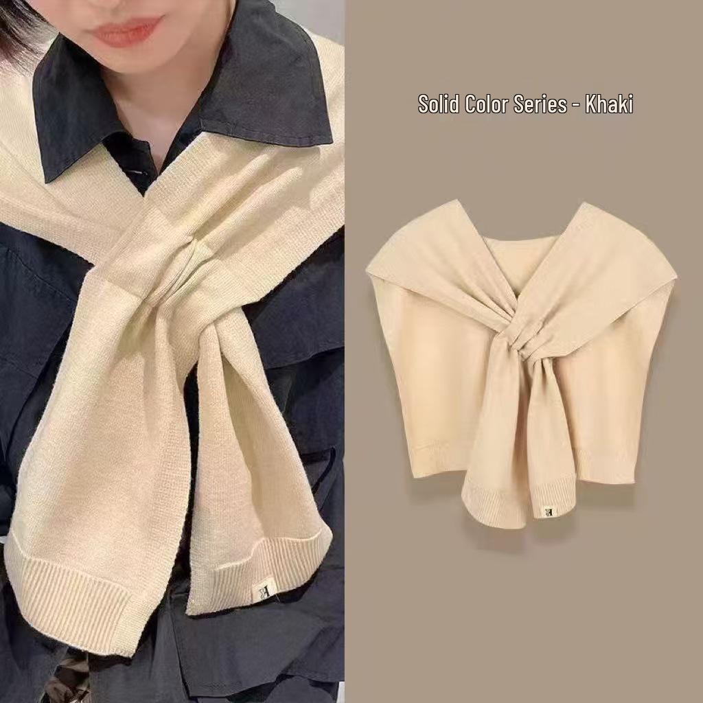 Dongdaemun Damski Dzianinowy Szal Szalik - Wszechstronny Bezrękawnik Kardigan na Jesień/Zimę