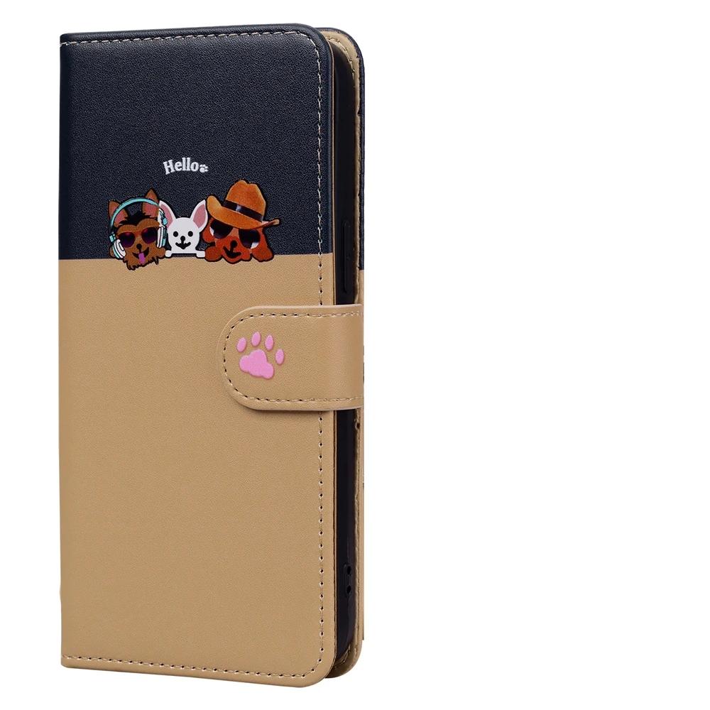 Capa Flip de Couro para Funda Samsung Galaxy A56 A36 A16 A26 A55 A35 A25 A15 A54 A34 5G Capas Carteira Gatinho Fofo 3D Capa de Telefone Mulheres