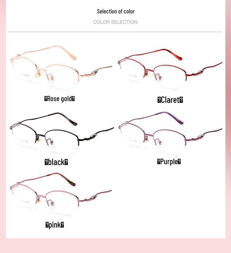 Danyang Glasses 3522X Semi-Rimless Ultralight Metal Alloy Prescription Eyeglass Frame