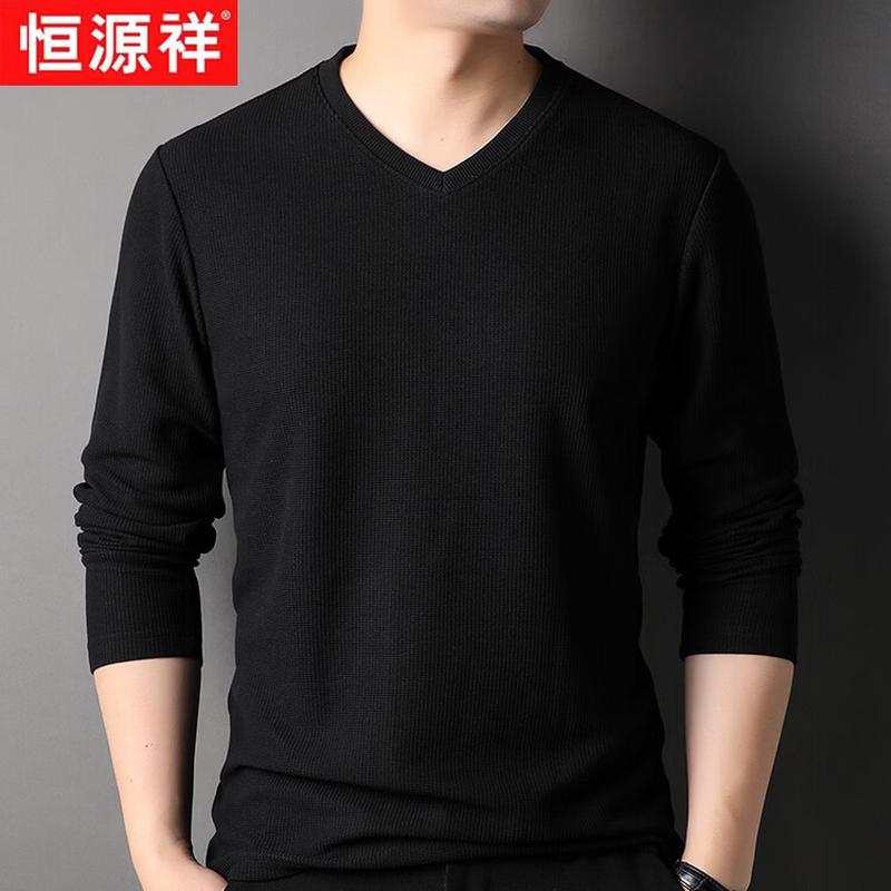 Men s V-Neck Waffle Knit Long-Sleeve T-Shirt 54