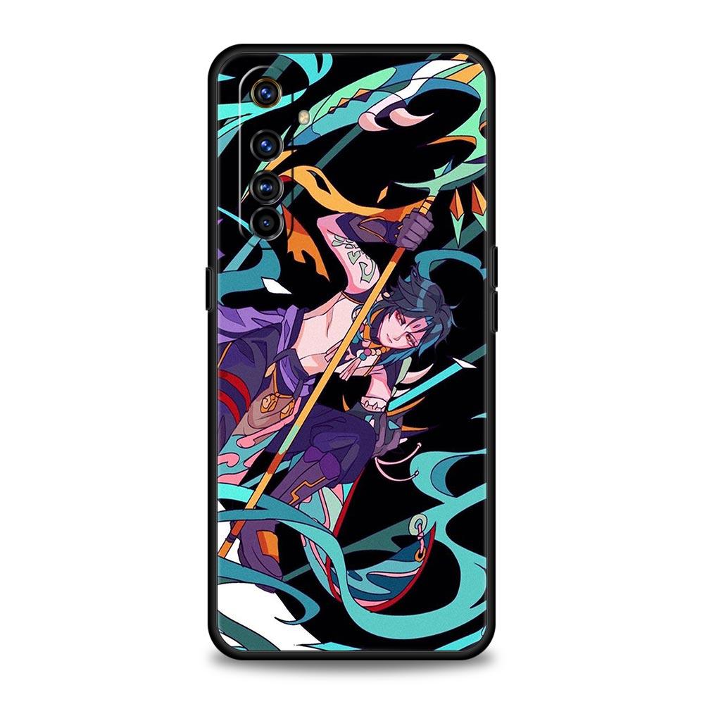Cute Genshin Impact For Realme 9i Luxury Phone Case 9 8 5G GT2 7 6 Pro Plus 8i C21 C3 C11 C25 Black Silicone Cover Coque Fundas