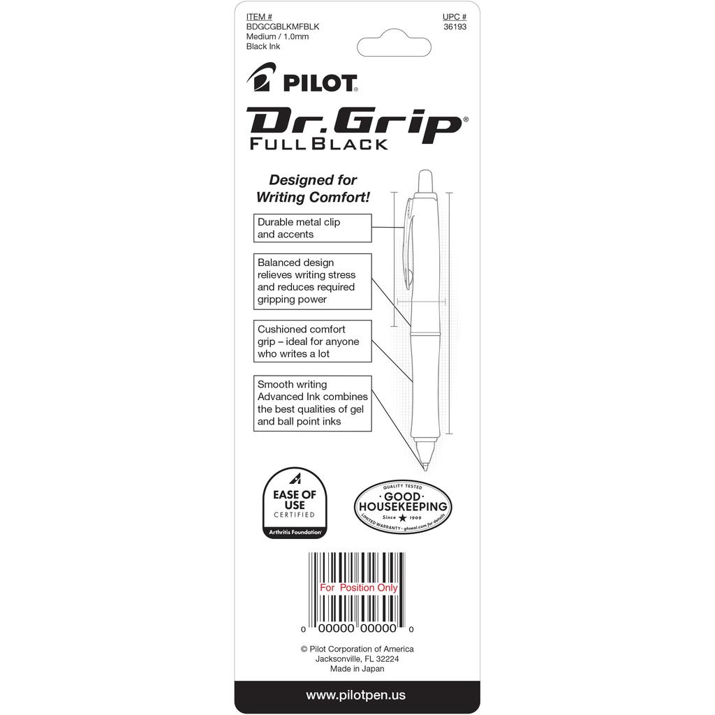 Grip Full Black Retractable Ballpoint Pen Dr.