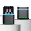 Chargeur de Batterie 3 Canaux Station de Chargeur de Batterie avec Câble Type C Chargeur à Charge Rapide 2 Slots SD pour Go Pro Hero 12 11 10 9