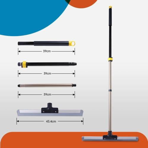CLEANHOME Extendable Dry Wiper, Water-Draining Wiper, Squeegee, 113-140cm, Floor Cleaning, Glass Wiper, Floor Squeegee, Suitable for Balconies, Entryw