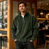 Men's Corduroy Zip-Up Sweatshirt Long Sleeve Casual Top with Pockets for Everyday Wear