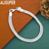 925 Sterling Silver 6mm Heavy Duty Woven Horsewhip Bracelet-Fashion Gift Jewelry