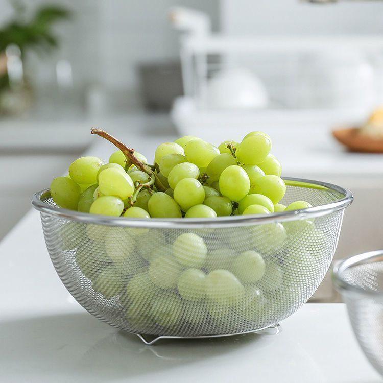 Stainless Steel Vegetable and Rice Washing Basin with Drain Basket