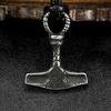 Viking Odin Hammer Pendant Necklace - Men's Retro Norwegian Style Party Accessory