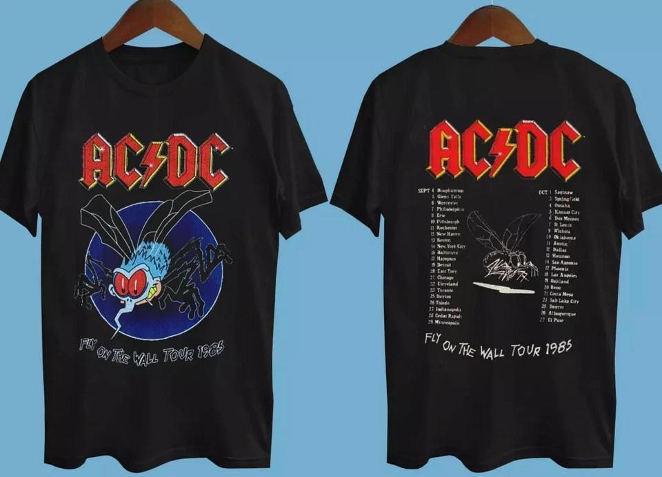 ACDC Fly On The Wall Tour 1985 Tshirt Black All size TShirt Unisex T-Shirt Graphic Tee M