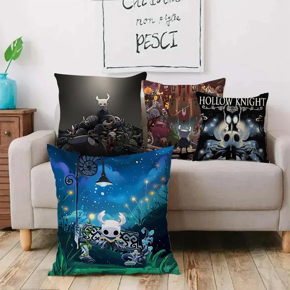 For Hollow k-knight the knights Pillow Covers Cartoon Sofa Decorative Home Double-sided Printing Short Plush Cute Cushion Cover