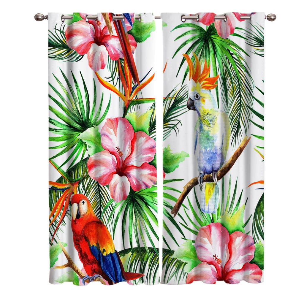 Farbiger Papagei Fenstergardinen Landschaftsgardinen für Wohnzimmer Dekoartikel Wohnzimmer