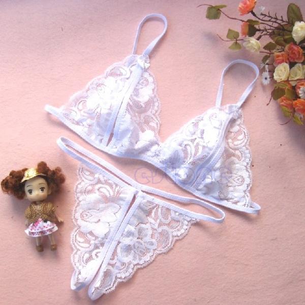 Sexy Lingerie Blossom Lace Women's Bikini Bra T-back G-string Underwear 1 Set
