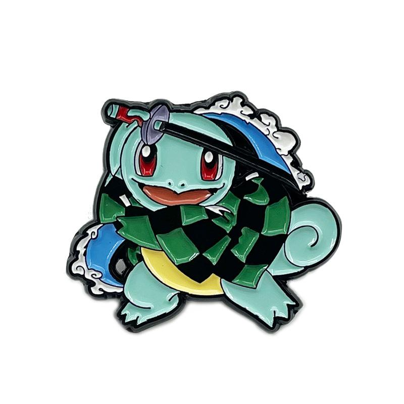 Kawaii Spirit Squirtle Enamel Pins Collect Series Metal Cartoon Brooch Backpack Hat Bag Collar Lapel Badges