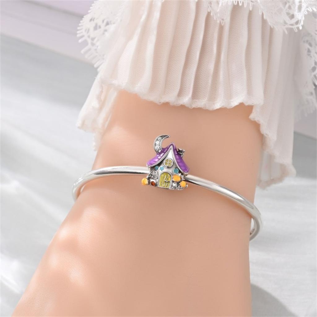 925 Silver Unicorn Pendant Noctilucent Charm Bead DIY Princess Bracelet Colorful Jewelry Gift for Women
