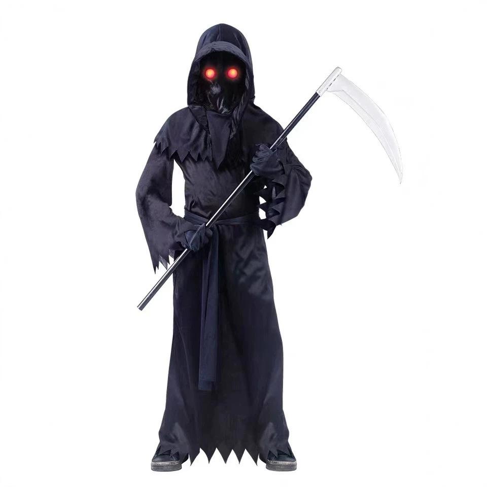 Halloween Tod Kostüm Anzug Tod Ist Hier Dunkler Magier Show Anzug Sense Kapuze Umhang Set
