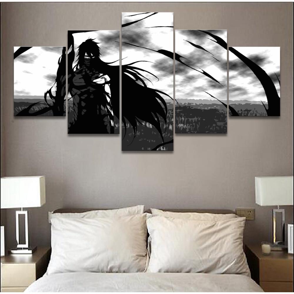 5 Panels Canvas Wall Art Anime Poster Painting Bleach Kurosaki Picture Print Living Room Home Decoration Wallpaper Bedroom Mural