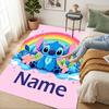 Personalized Name Rainbow Stitch Living Room Non-Slip Area Rug Soft Carpet for Bedroom Kids Playroom Sofa Office Home Decor Doormat