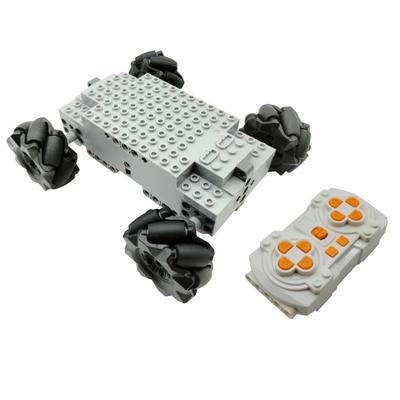 Technischer MOC EV3 Mecanum Räder 4WD elektrischer Baustein RC Fahrzeug Universelle Omnidirektionale Reifen EV3 Lernspielzeug