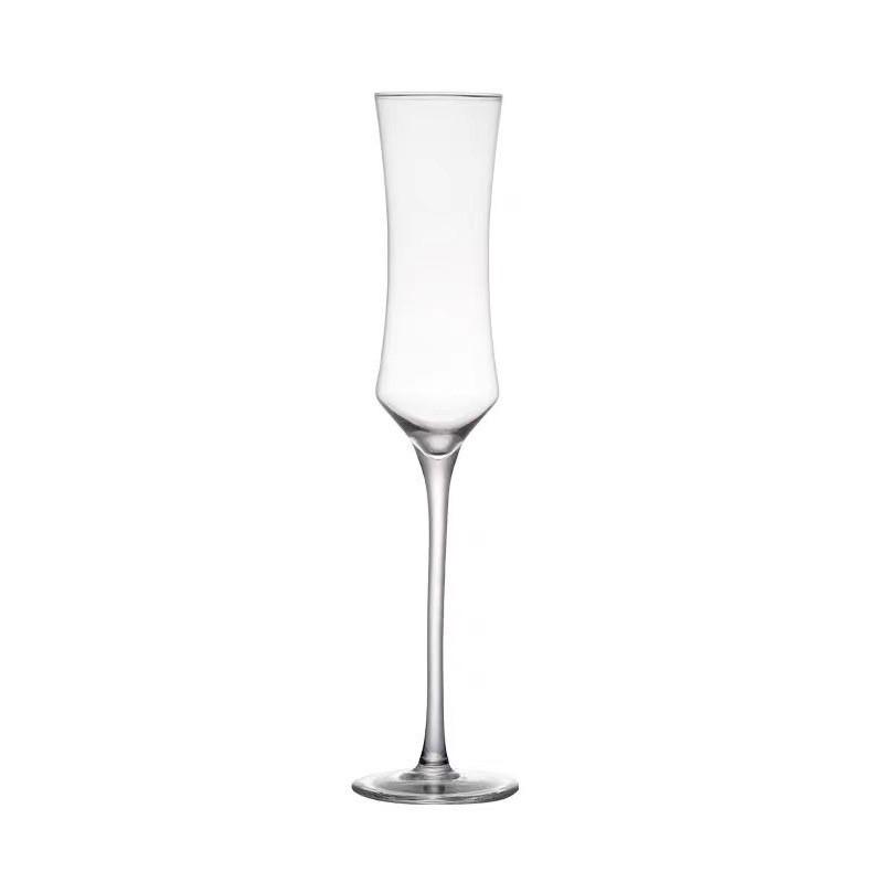Elegant Crystal Glass Champagne Flute With Tapered Waist Slanted Rim Sparkling Wine Cocktails Home Bar Use