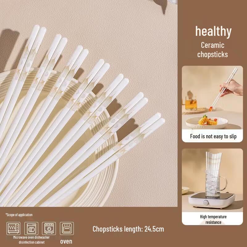 

HANDUNYOU Ceramic Chopsticks (5 Pairs)