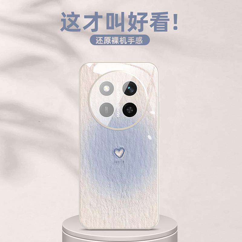 Applicable to Honor x60 mobile phone case HONOR new paper pattern love small fresh x60pro ice heat dissipation glass case