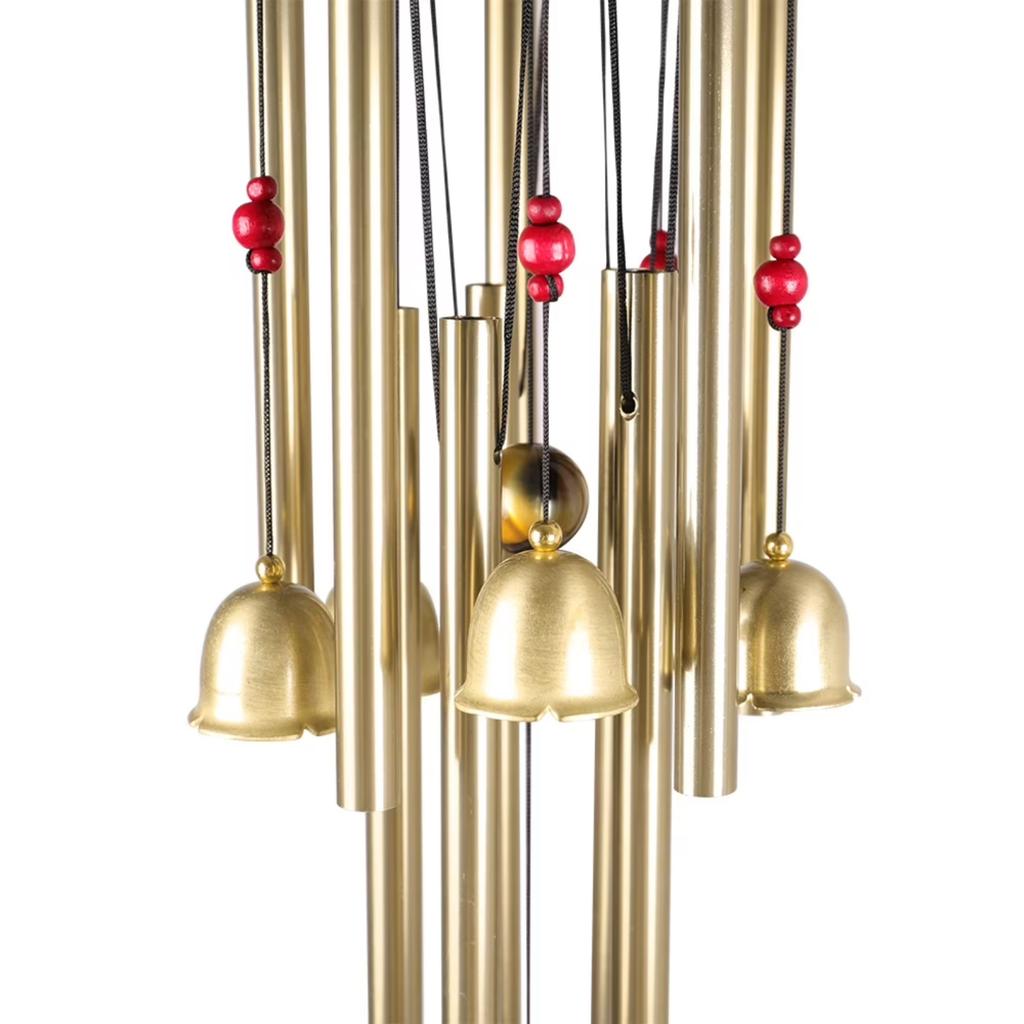 Metal Wind Chime Garden Decorative Vintage Style Outdoor Hanging Iron Tube Bells with Multiple Tubes and Circular Top Frame for Patio Porch Yard