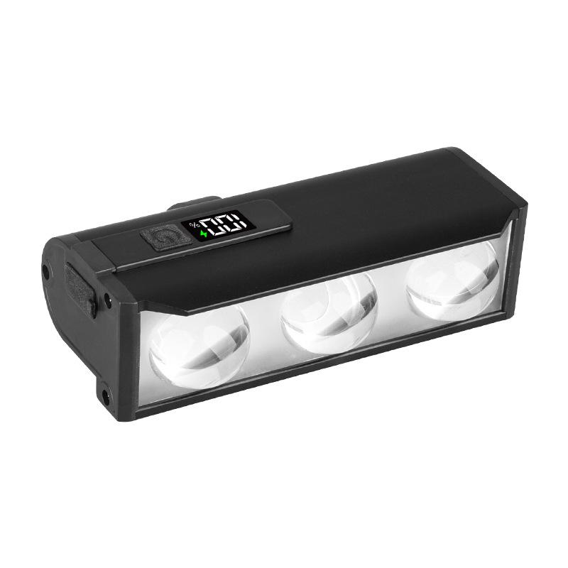 Super Bright Rechargeable Aluminum Bike Front Light with Power Display