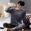 Pajamas Men'S Autumn And Winter Island Fleece Fleece Spring And Autumn Coral Fleece Thin Fleece Homewear Set