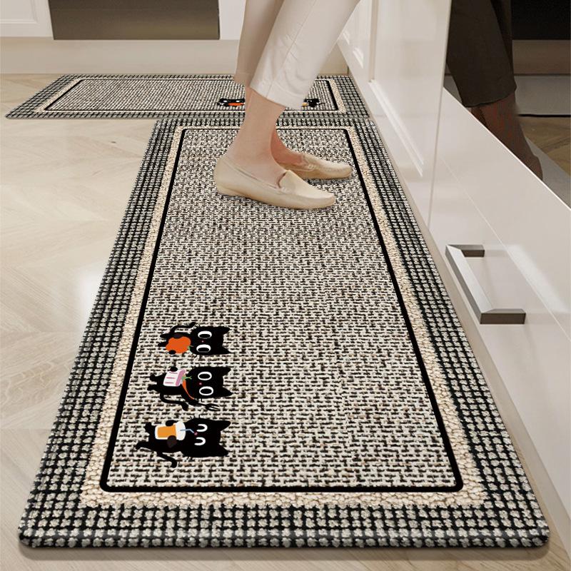 Kitchen floor mat, absorbent, oil-absorbing, non-slip, simple, cuttable, easy-to-clean diatomaceous earth mat.