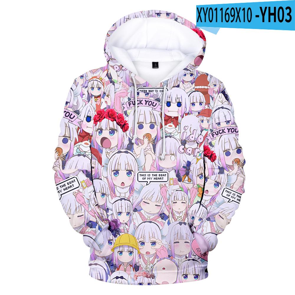 Miss Kobayashi's Dragon Maid Kanna Kamui Cosplay Hoodie Hip Hop Graphic Sweatshirt Poleron Hombre Streetwear Harajuku Clothes