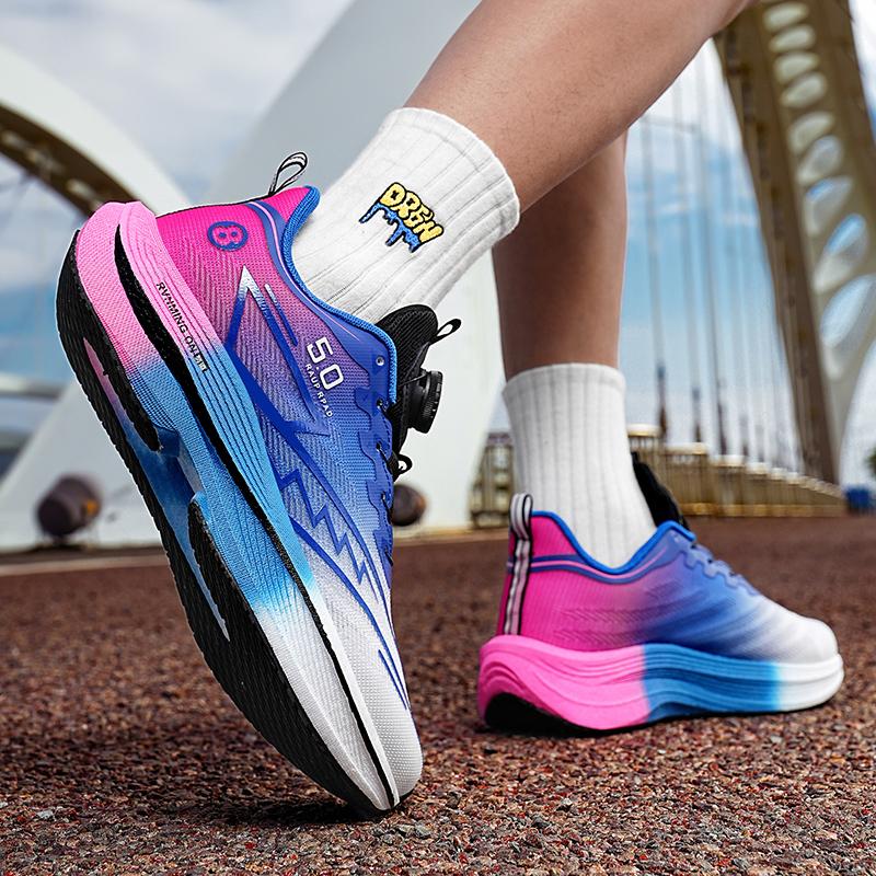 Summer Men's Running Shoes New Professional Carbon Plate Sports Training Shoes Outdoor Non-slip Shock-absorbing Tennis Shoes