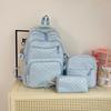 Nylon Polka Dot Girls Backpack Set Multi Compartment Zipper Closure Water Resistant Lightweight Bookbag for School Daily Use