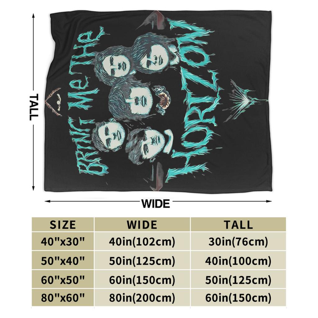 BMTH Bring Me The Horizon Blanket British Rock Band Warm Funny Plush Throw Blanket For Couch Bed Flannel Bedspread Bed Cover