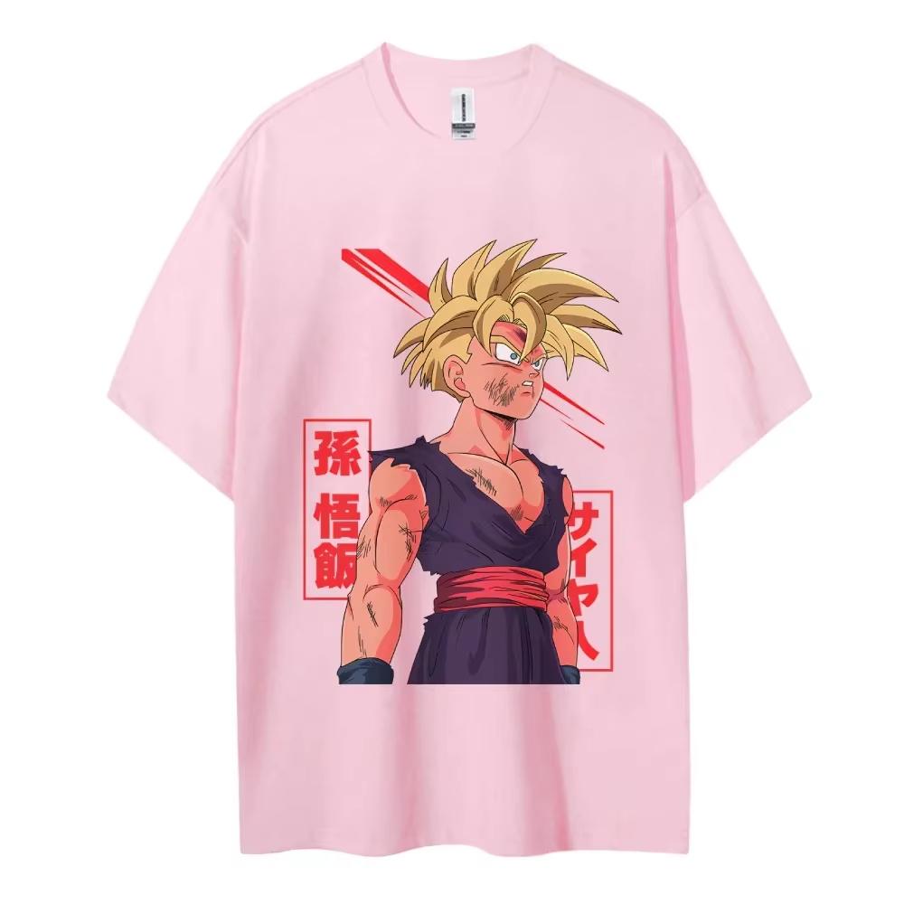 Dragon Ball Son Gohan Pure Cotton Unisex Crewneck Anime TShirt Comfortable Shortsleeved Sports Casual Unisexs and Womens Tops