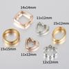 50pcs Love Heart Two Hole CCB Beads Frame Spacer Beads DIY Necklace Bracelet Connectors Pendants Jewelry Making Accessories