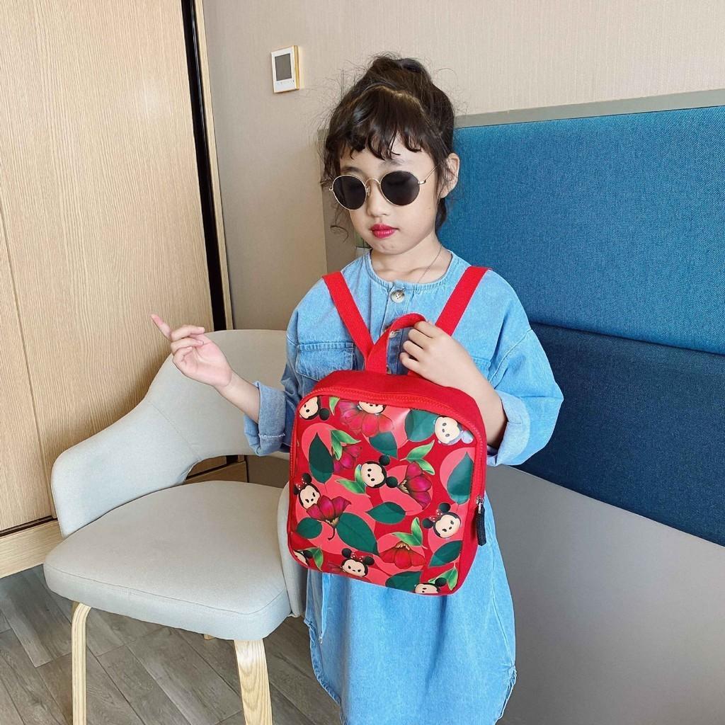 Cute Cartoon Cotton Linen Backpack For Toddlers Unisex Pre-k School Bag