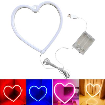 Batterie-/USB-Doppelbetriebenes Flimmerfreies Neon-Schildlicht Valentinstag Wanddeko Herzlampe Partyzubehör