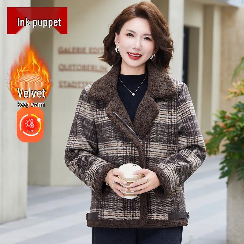 

Mo ou Women s Fashion Plaid Fleece-Lined Winter Jacket 2XL (Recommended 95-110 lbs)