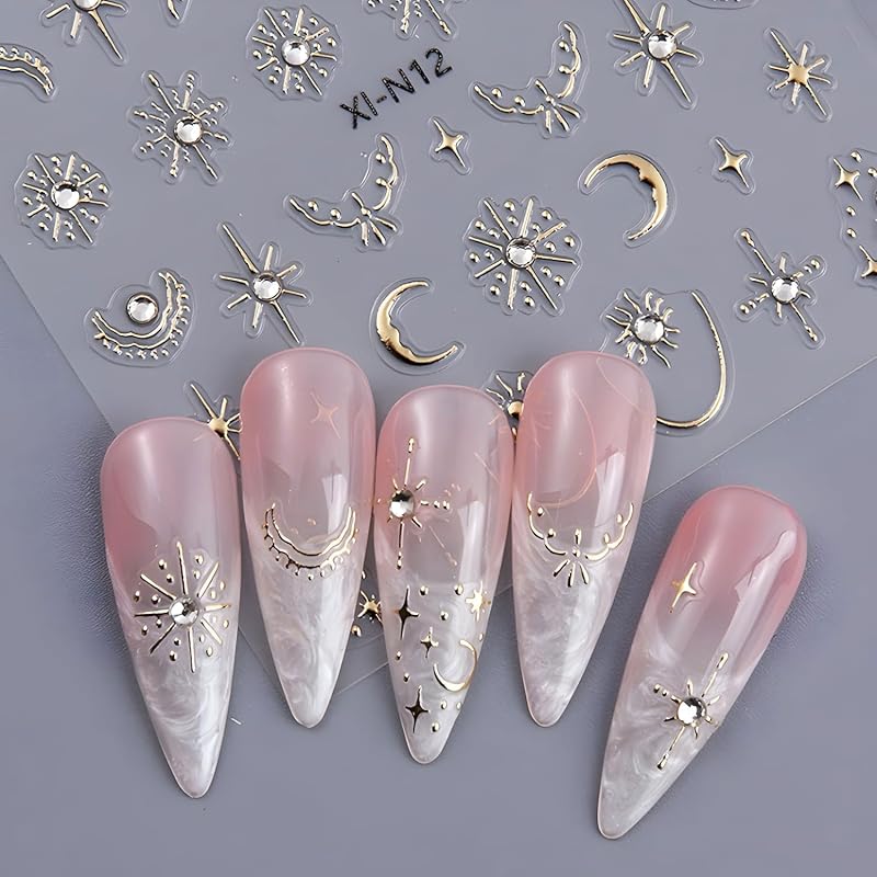 Maple Leaf Nail Stickers 5D Embossed Nail Decals Fall Design Nail Supplies Gold Leaf Stickers for Women Nails Decorations Thanksgiving Day Nails