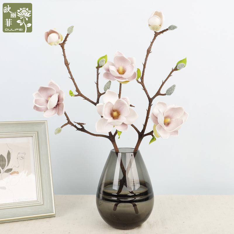 Simulation Flower Wedding Flower Indoor Home Fake Flower, Decoration Simulation Short Magnolia